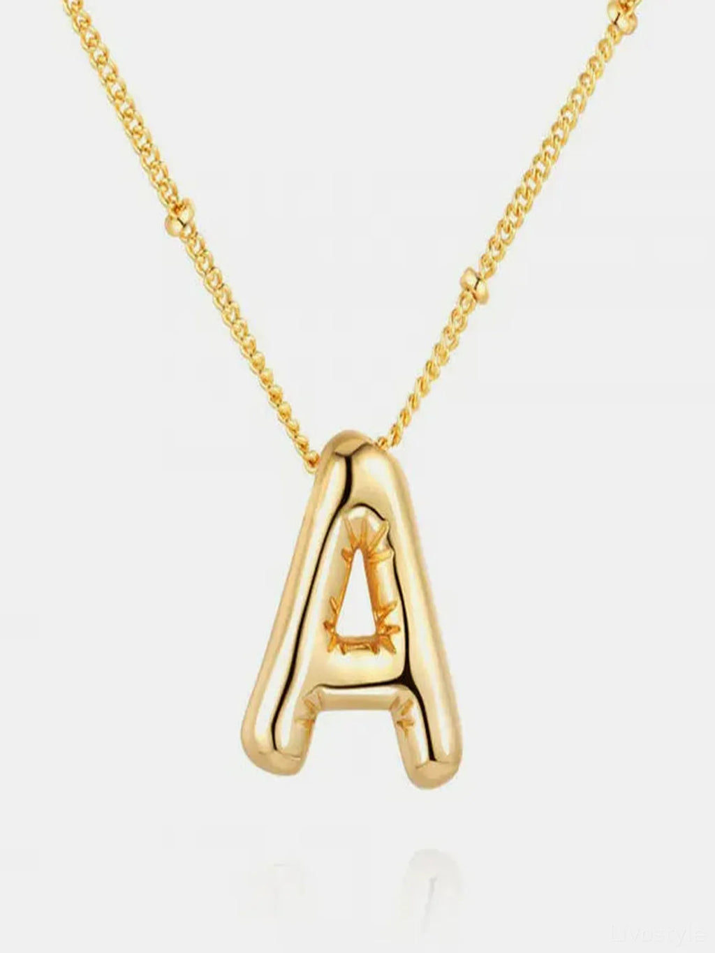 Gold-Plated Bubble Initial Letter Necklace