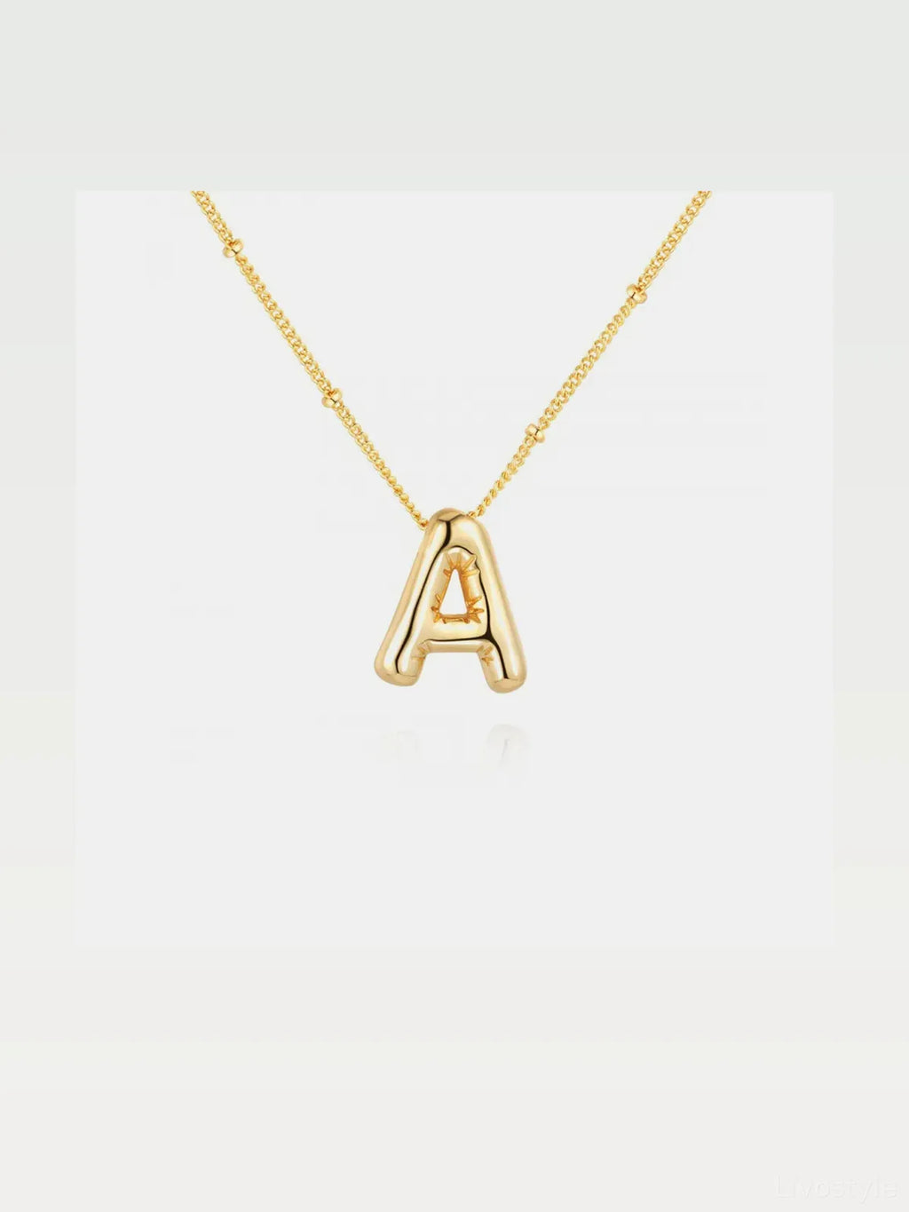 Gold-Plated Bubble Initial Letter Necklace
