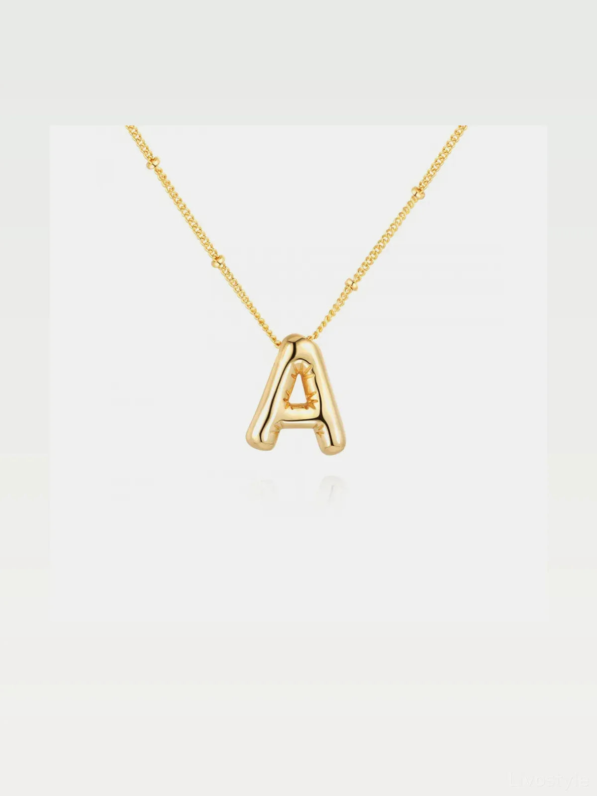 Gold-Plated Bubble Initial Letter Necklace