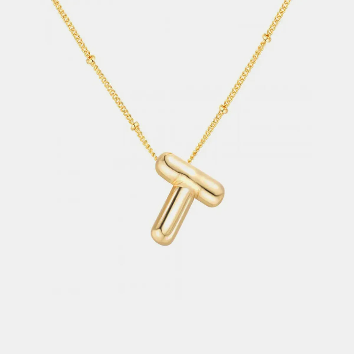 Gold-Plated Bubble Initial Letter Necklace