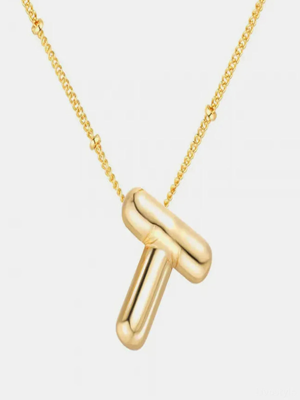 Gold-Plated Bubble Initial Letter Necklace