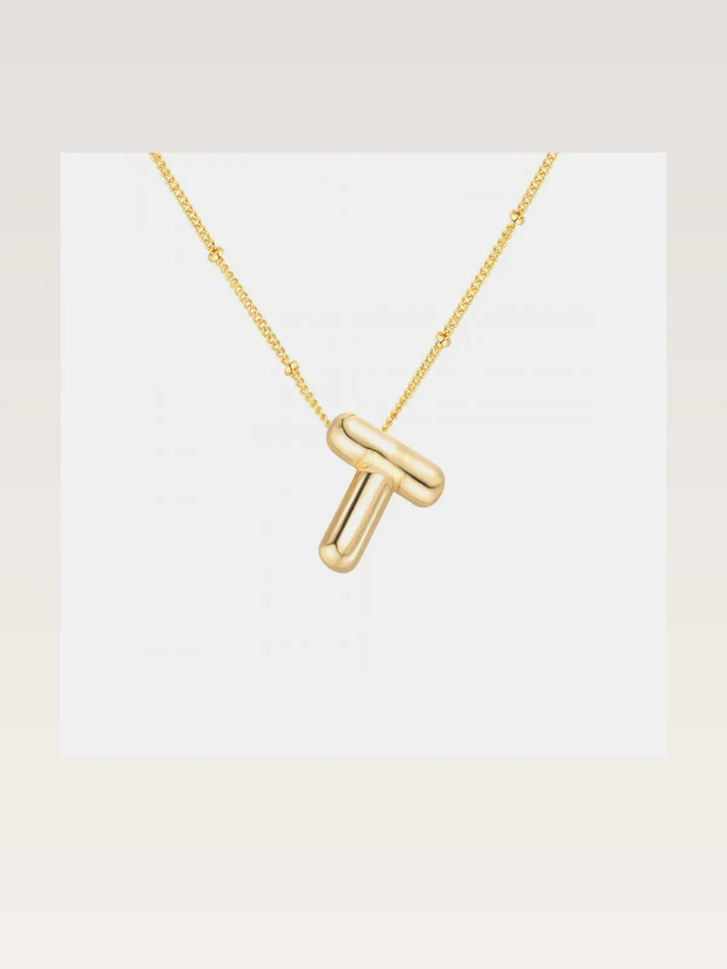 Gold-Plated Bubble Initial Letter Necklace