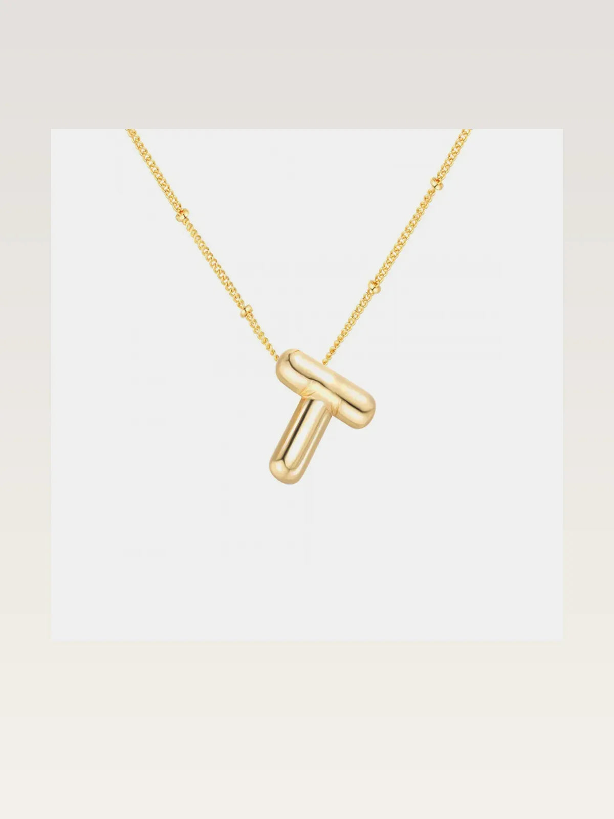 Gold-Plated Bubble Initial Letter Necklace