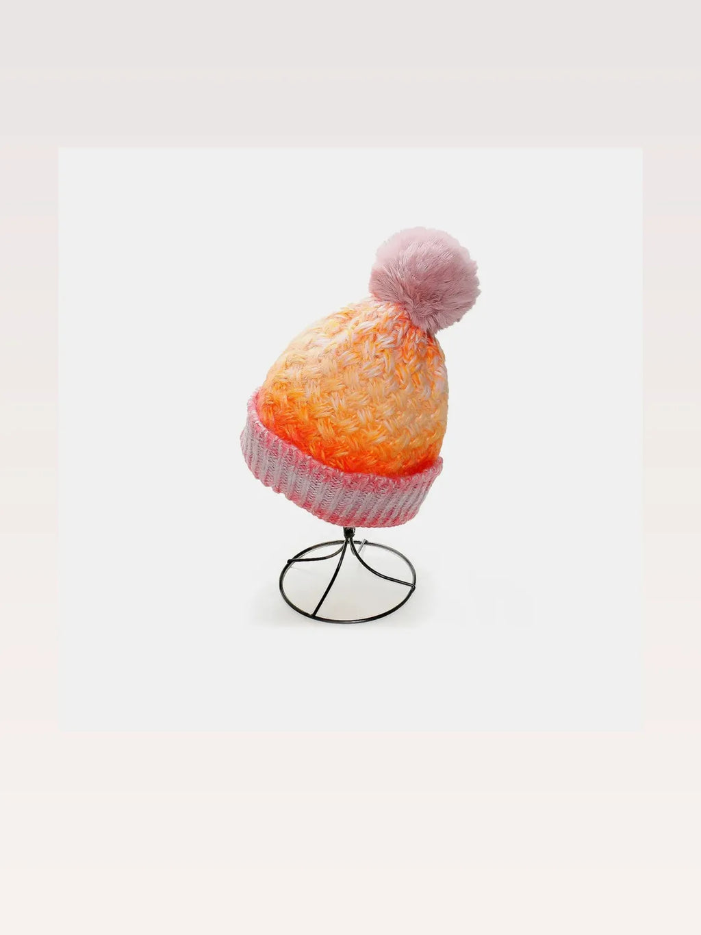 Gradient Ombre Knit Beanie with Pompom