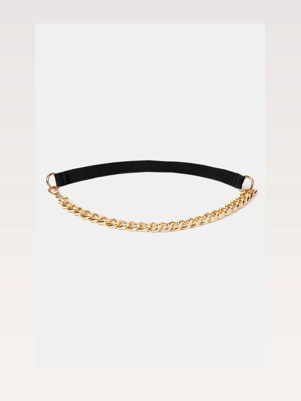 Half Chain Elastic Belt with Gold Alloy Hardware