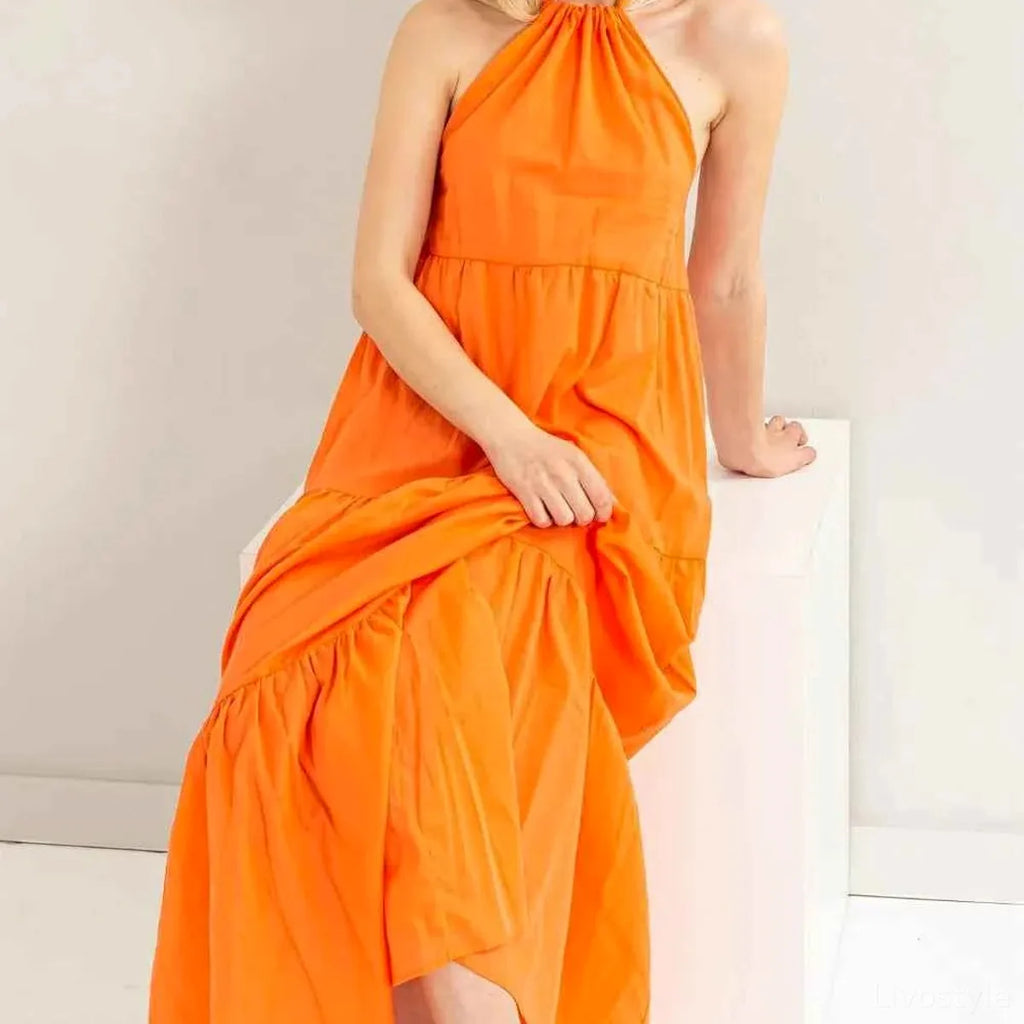 Halter Neck Maxi Cover-Up Dress
