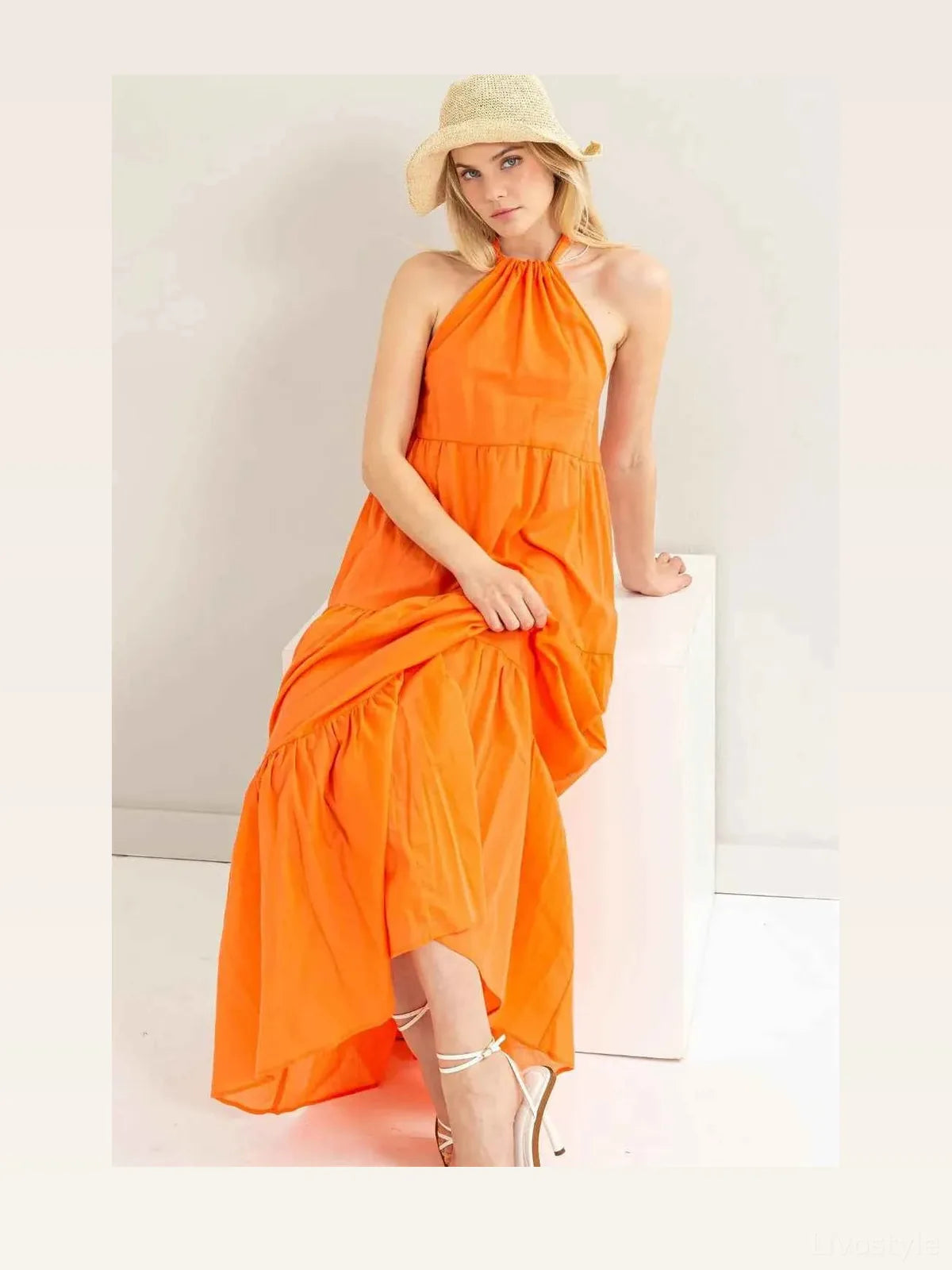 Halter Neck Maxi Cover-Up Dress