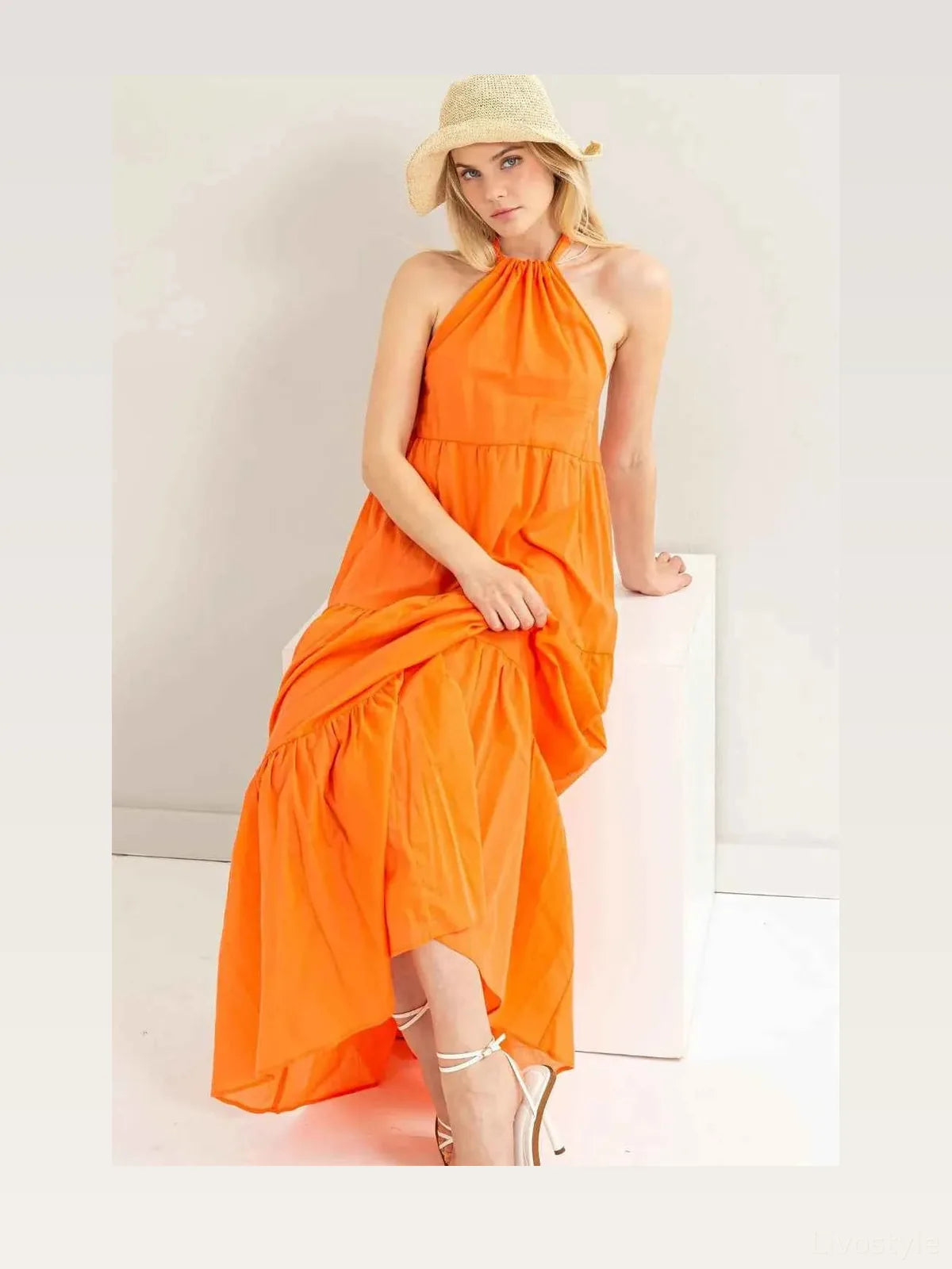 Halter Neck Maxi Cover-Up Dress