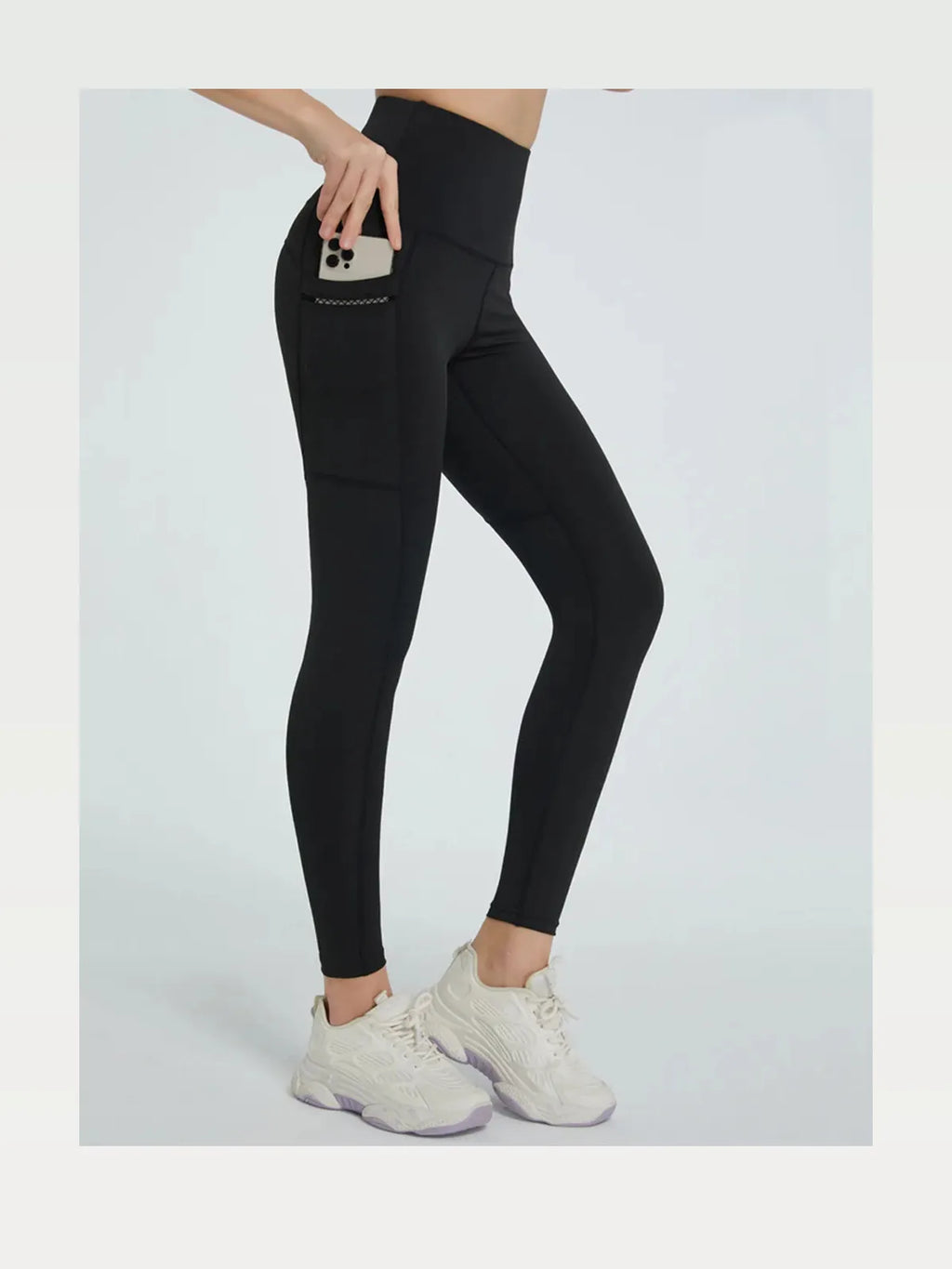 High Waist Full Length Active Leggings with Side Pockets