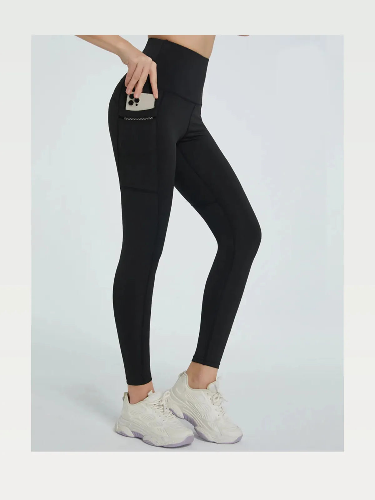High Waist Full Length Active Leggings with Side Pockets