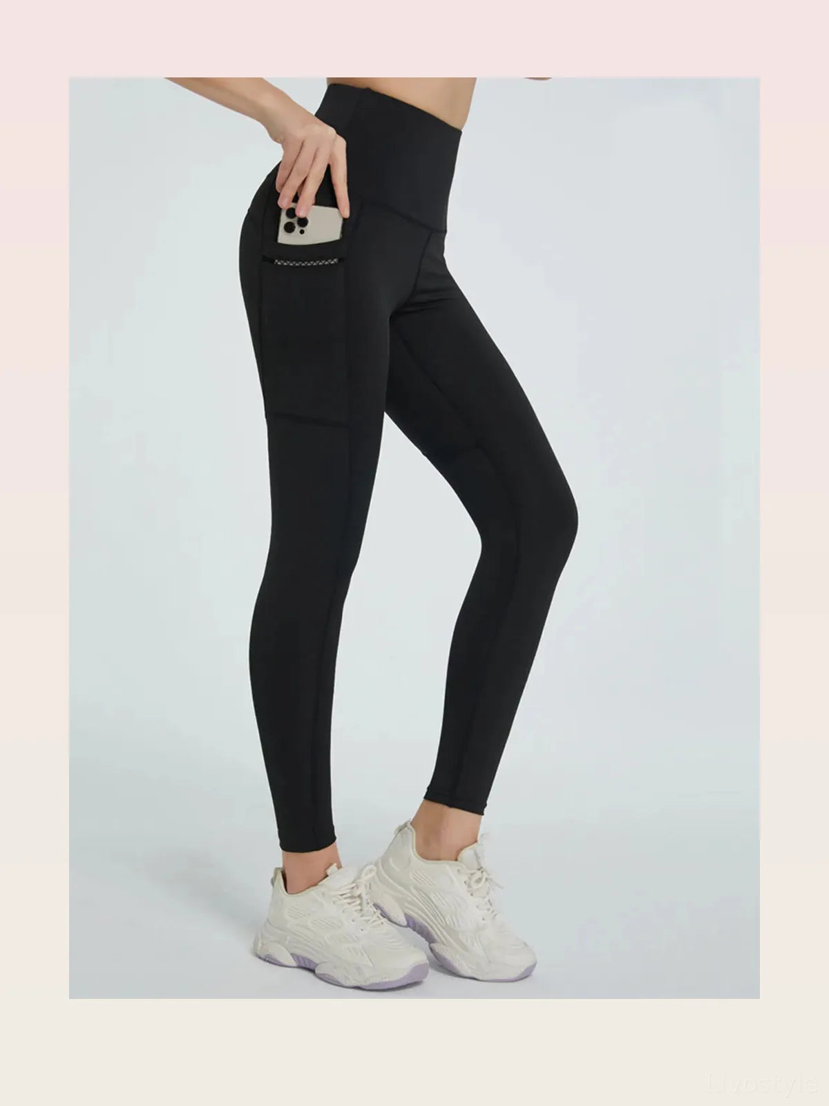 High Waist Full Length Active Leggings with Side Pockets