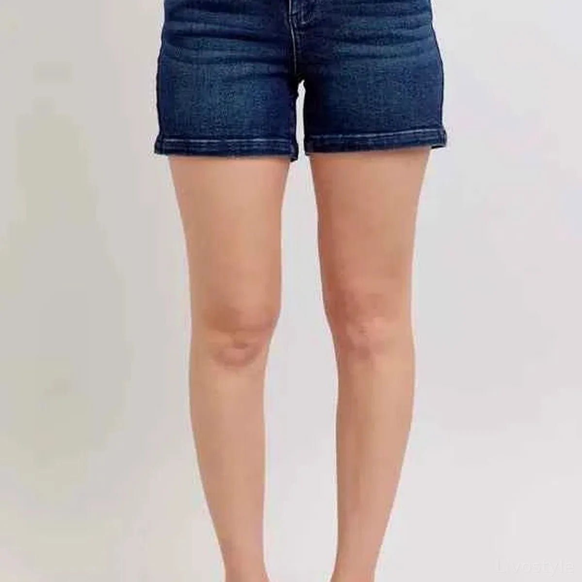High Waist Back Flap Pocket Denim Shorts – Plus Size