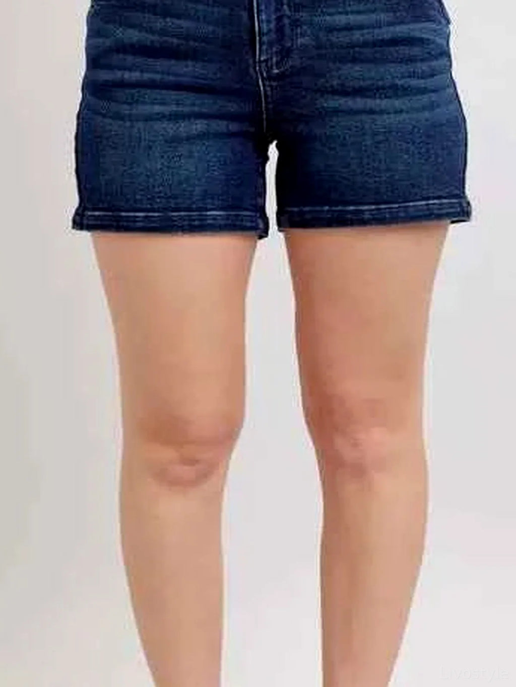 High Waist Back Flap Pocket Denim Shorts – Plus Size