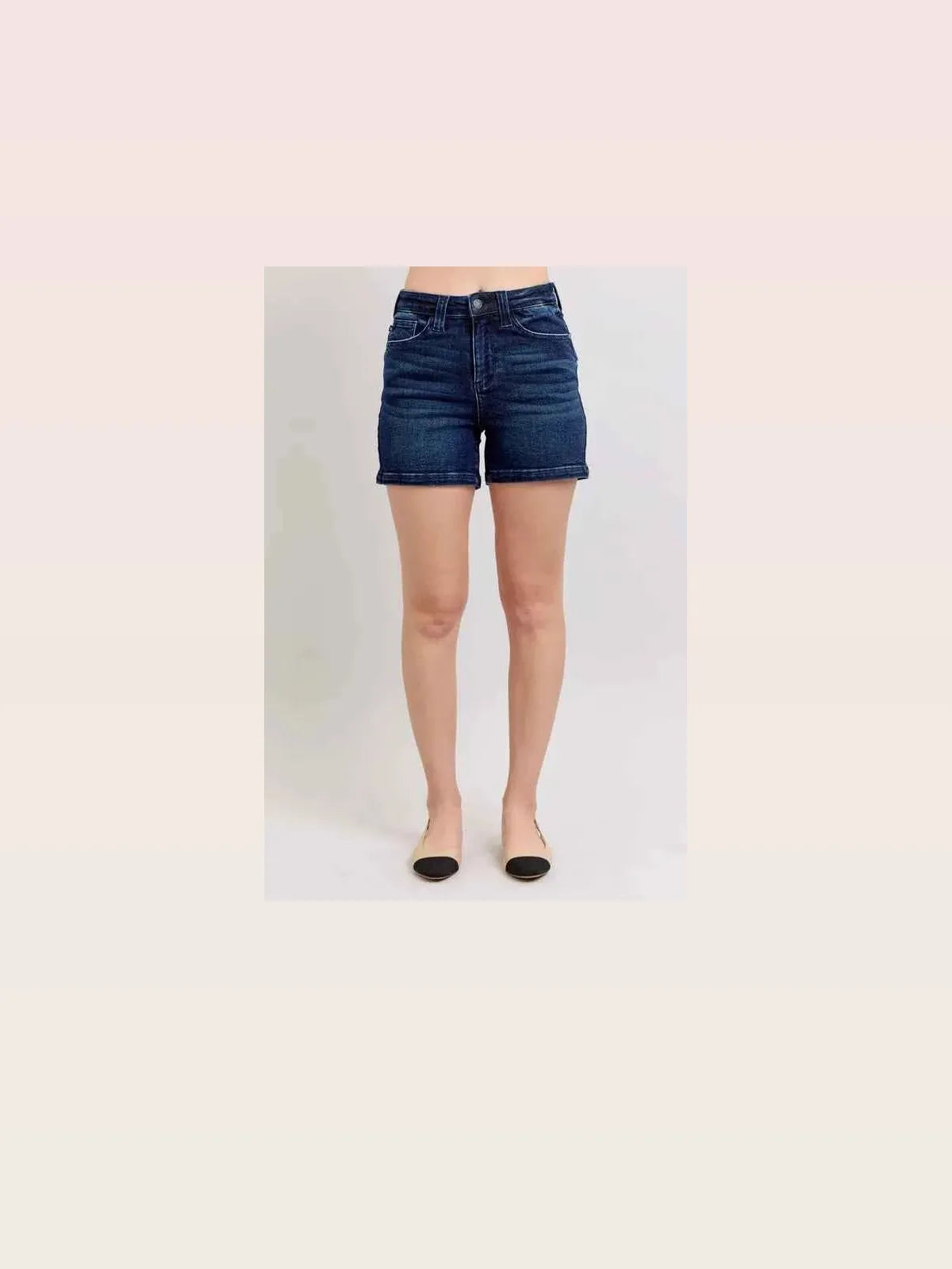 High Waist Back Flap Pocket Denim Shorts – Plus Size