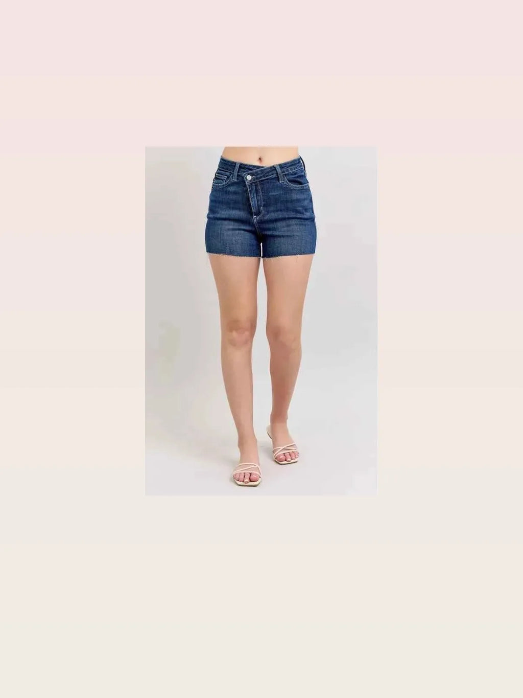 High Waist Criss-Cross Waistband Denim Shorts – Plus Size