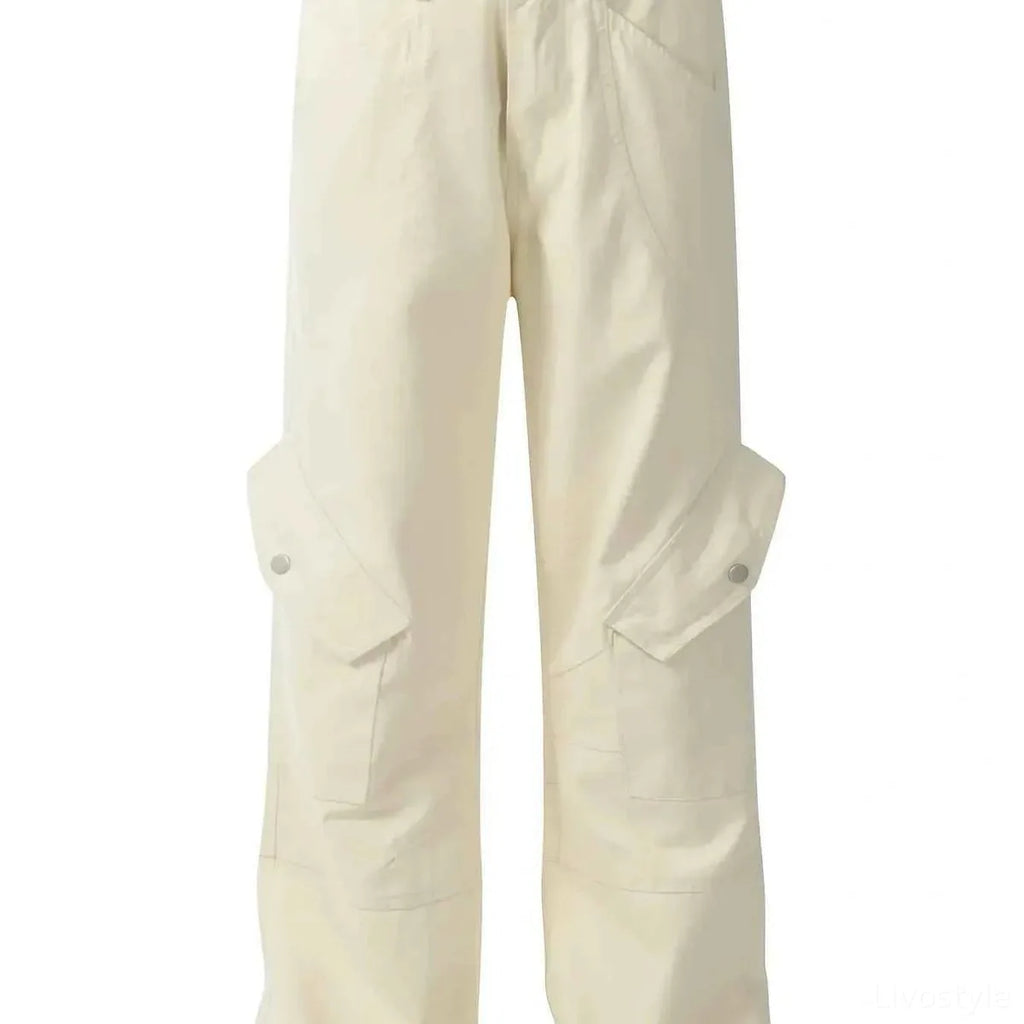 Men's Cargo Straight Pants with Multiple Pockets