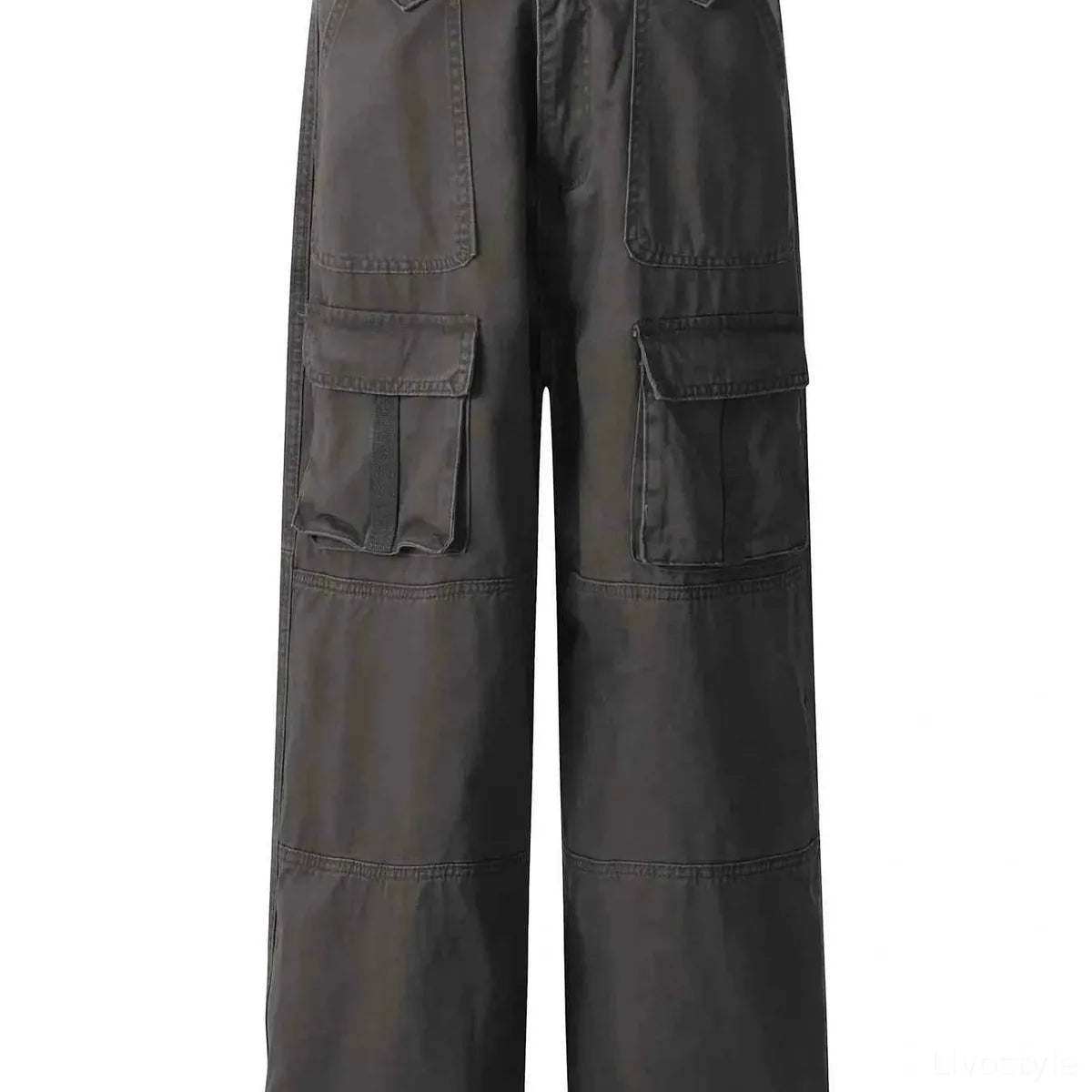 Men's Wide Leg Cargo Pants with Multiple Pockets