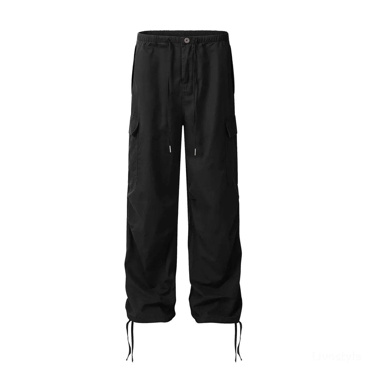 Men's Drawstring Cargo Pants with Multiple Pockets