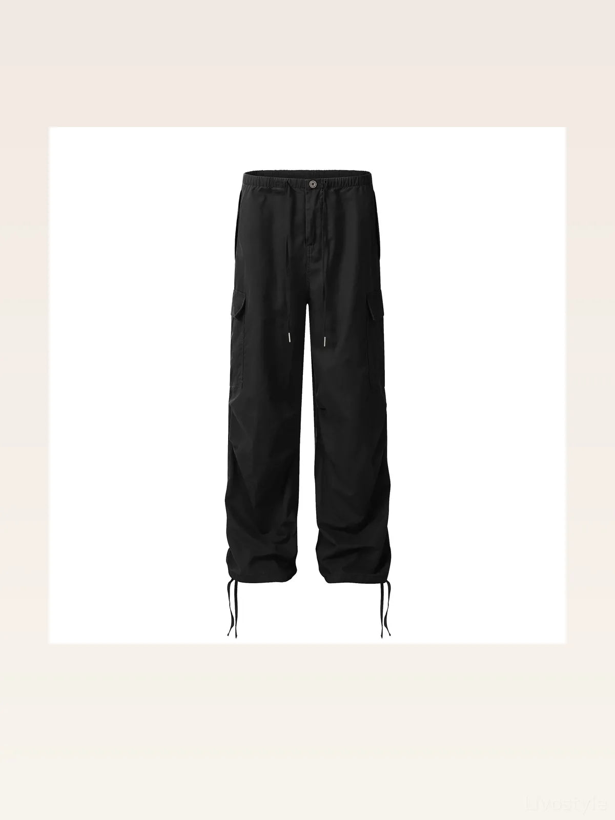 Men's Drawstring Cargo Pants with Multiple Pockets