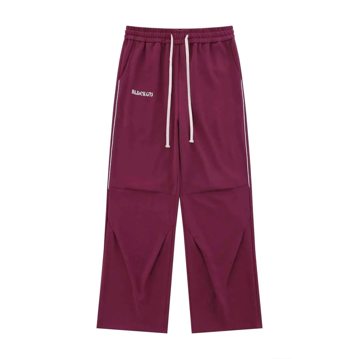 Men's Drawstring Pants with Pockets and Side Stripe
