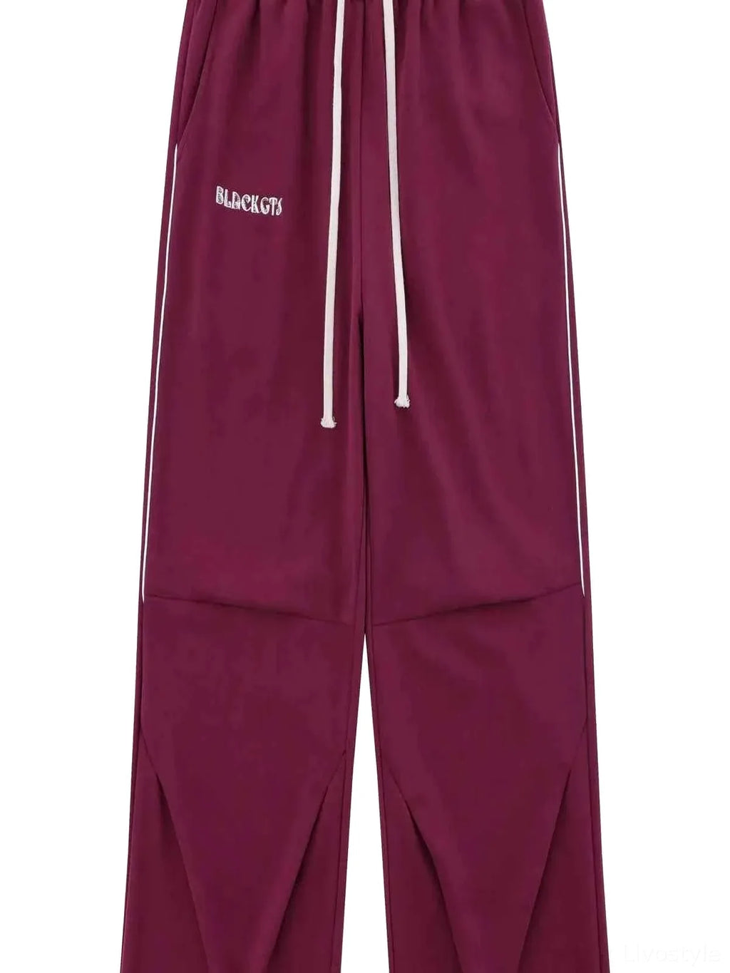Men's Drawstring Pants with Pockets and Side Stripe