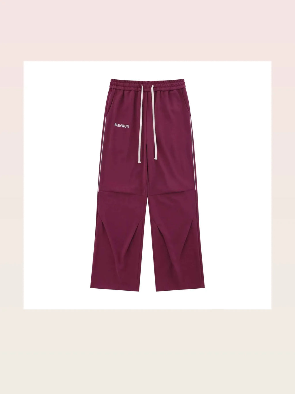 Men's Drawstring Pants with Pockets and Side Stripe