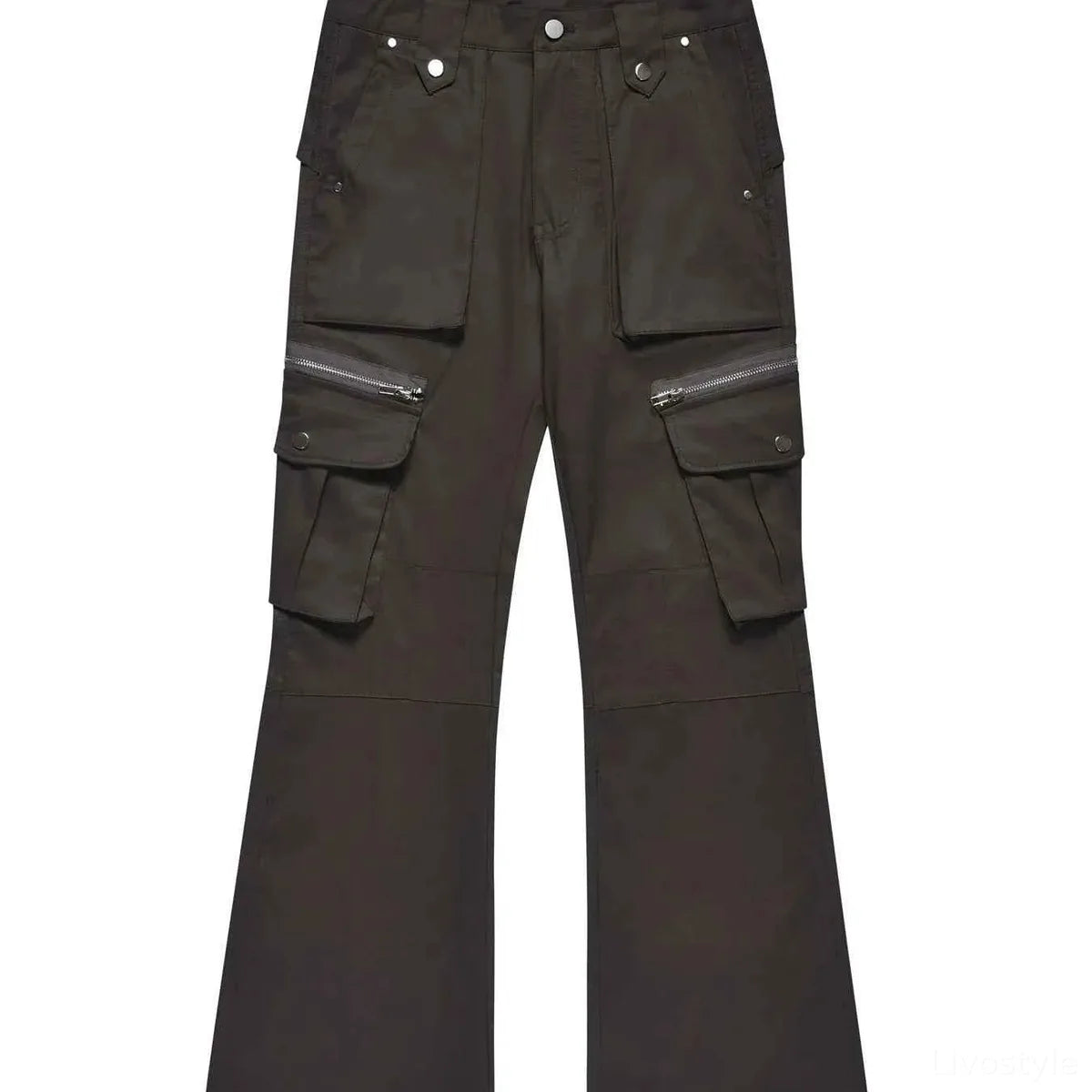 Men's Multi-Pocket Flared Cargo Pants