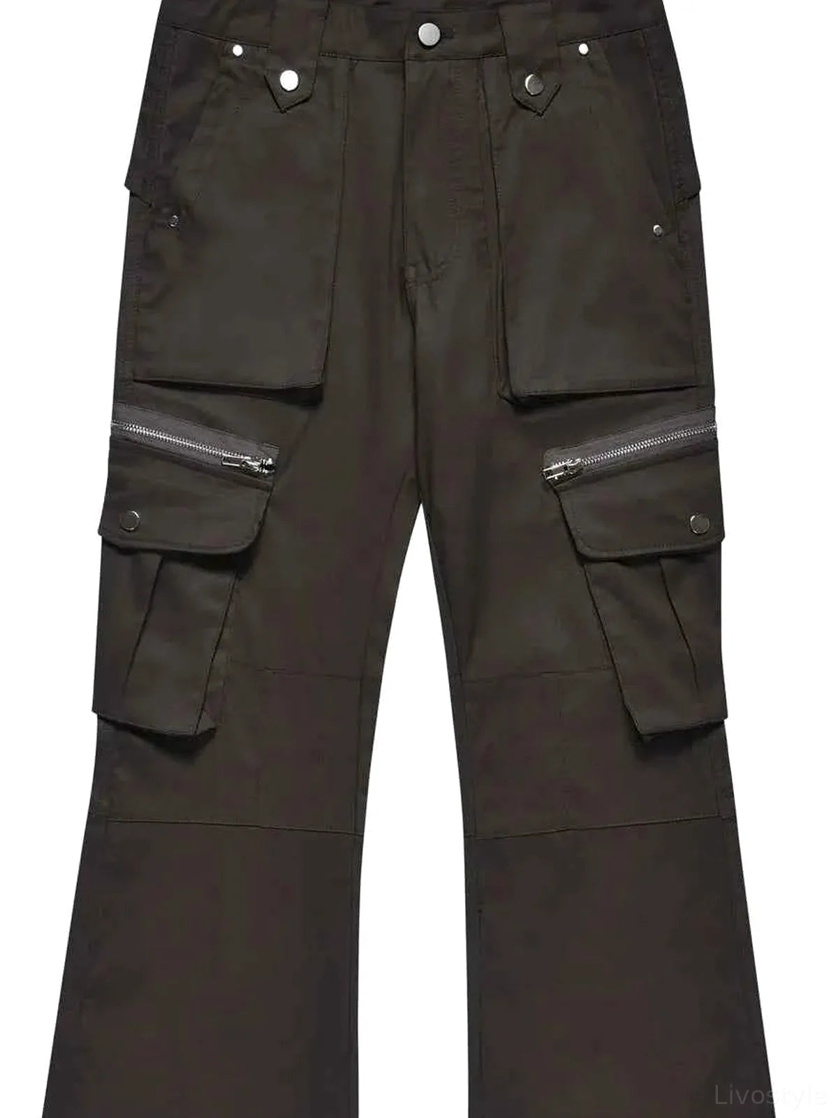 Men's Multi-Pocket Flared Cargo Pants