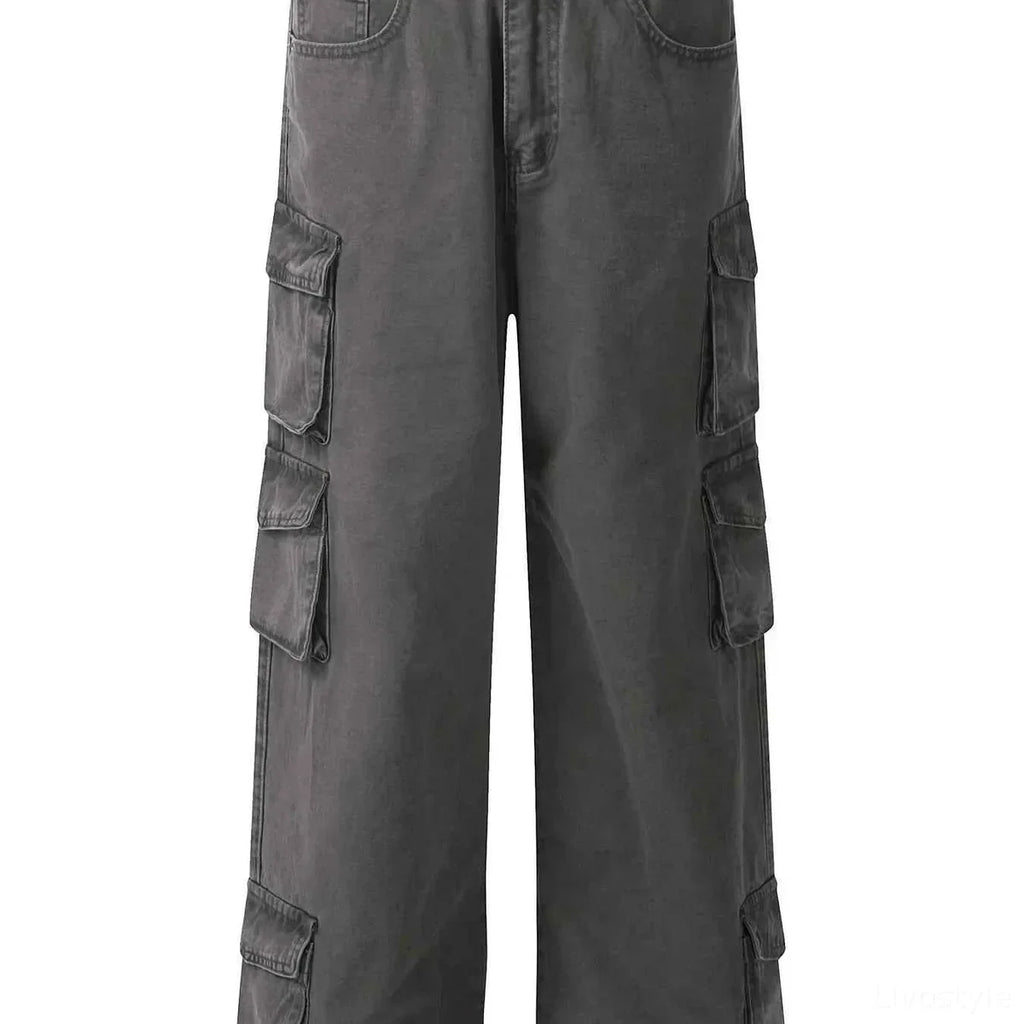 Men's Wide Leg Multi-Pocket Cargo Pants