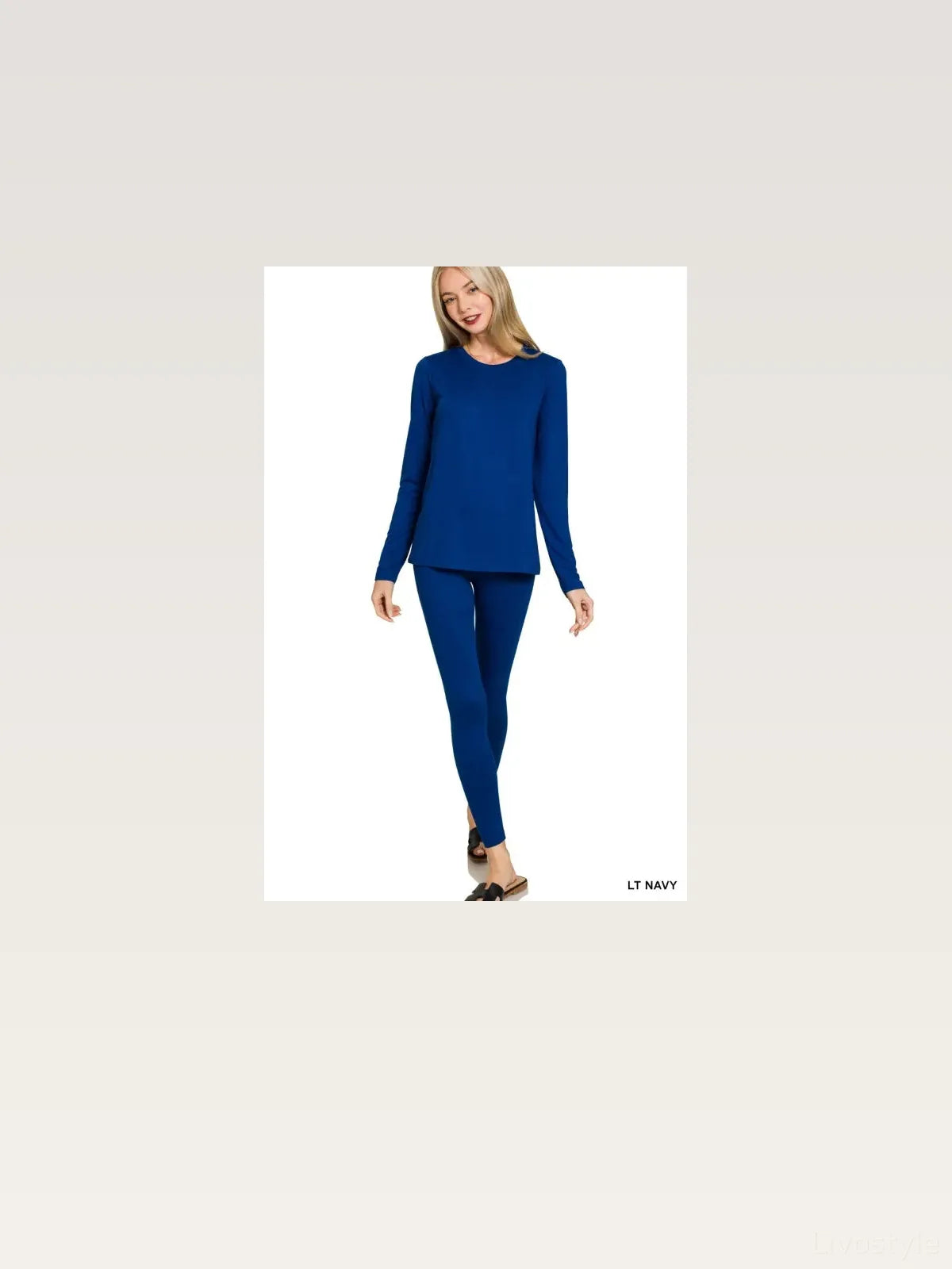 Microfiber Round Neck Top and Leggings Set