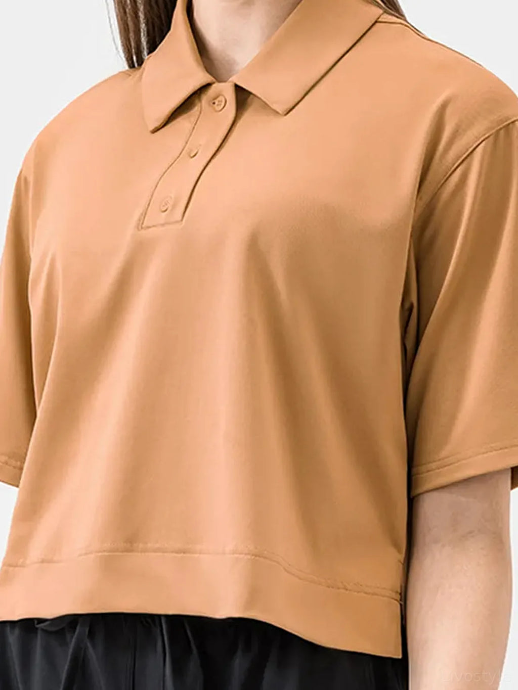 Half Button Short Sleeve Active T-Shirt