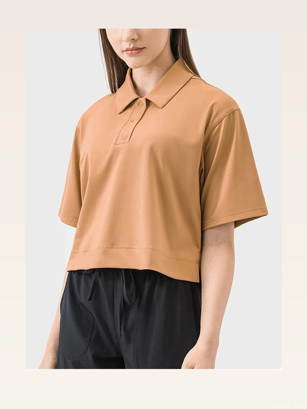 Half Button Short Sleeve Active T-Shirt