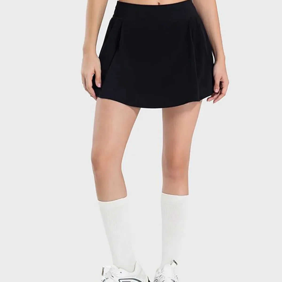 Pleated Mid-Rise Active Skirt