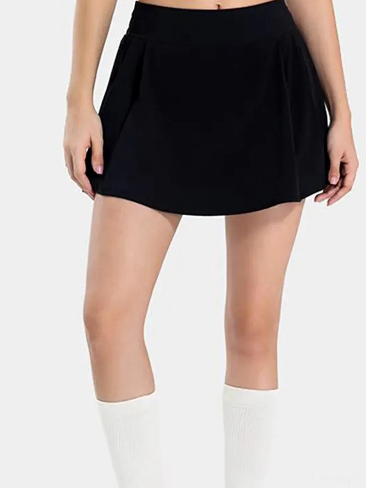 Pleated Mid-Rise Active Skirt