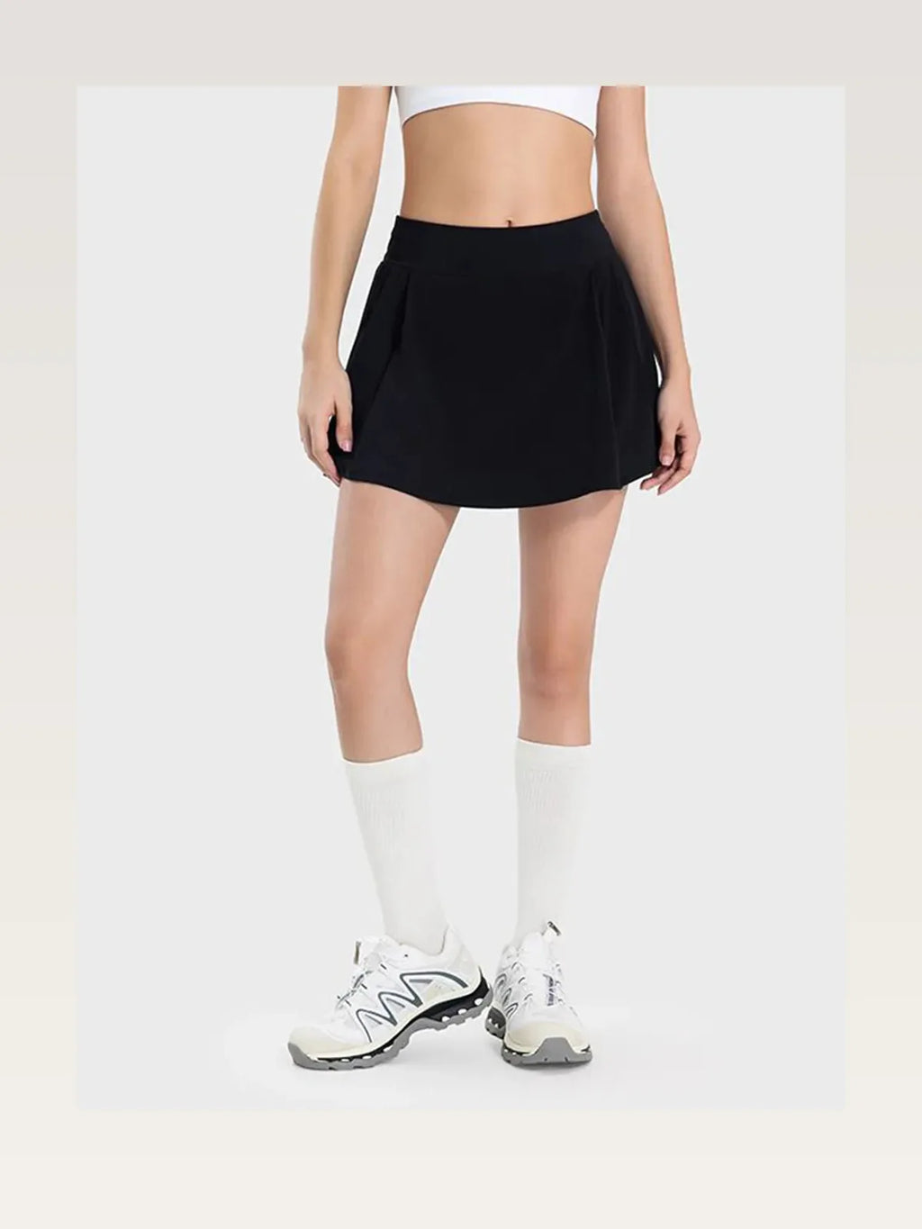 Pleated Mid-Rise Active Skirt