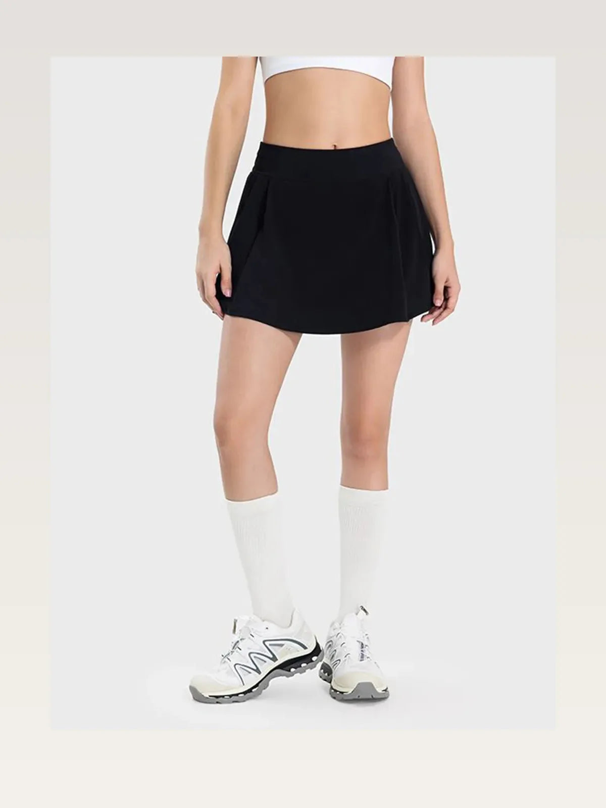 Pleated Mid-Rise Active Skirt