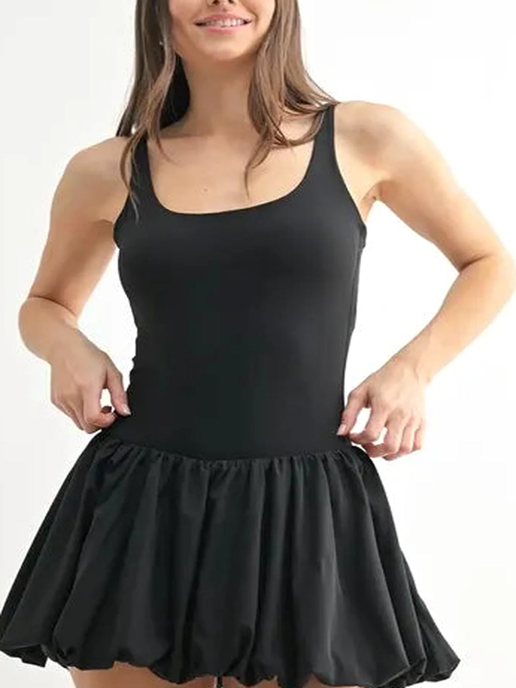 Bubble Hem Active Mini Dress