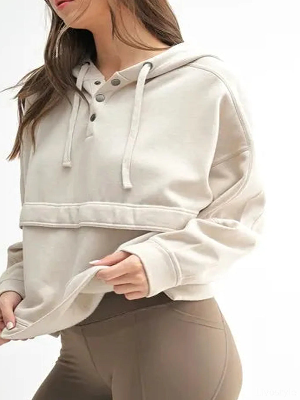Burnout Fleece Snap Neck Hoodie