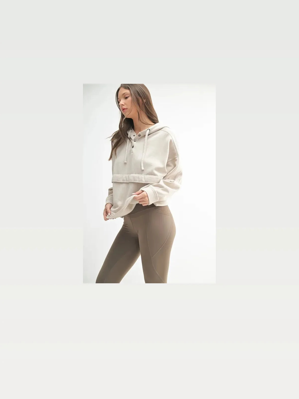 Burnout Fleece Snap Neck Hoodie