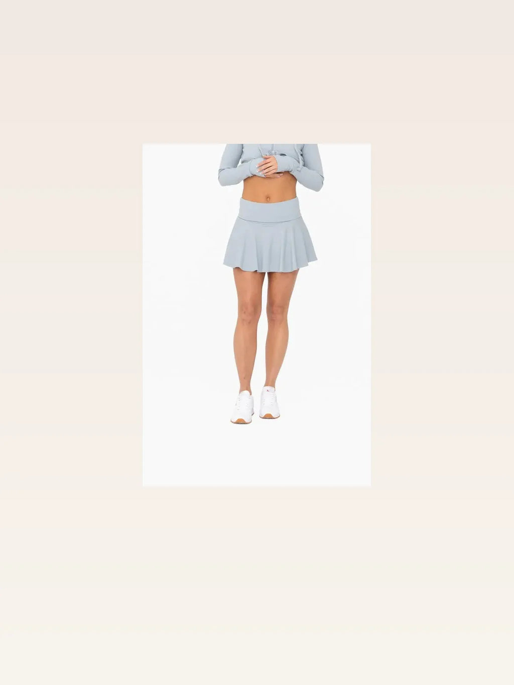 Ribbed Foldover Waist Skort
