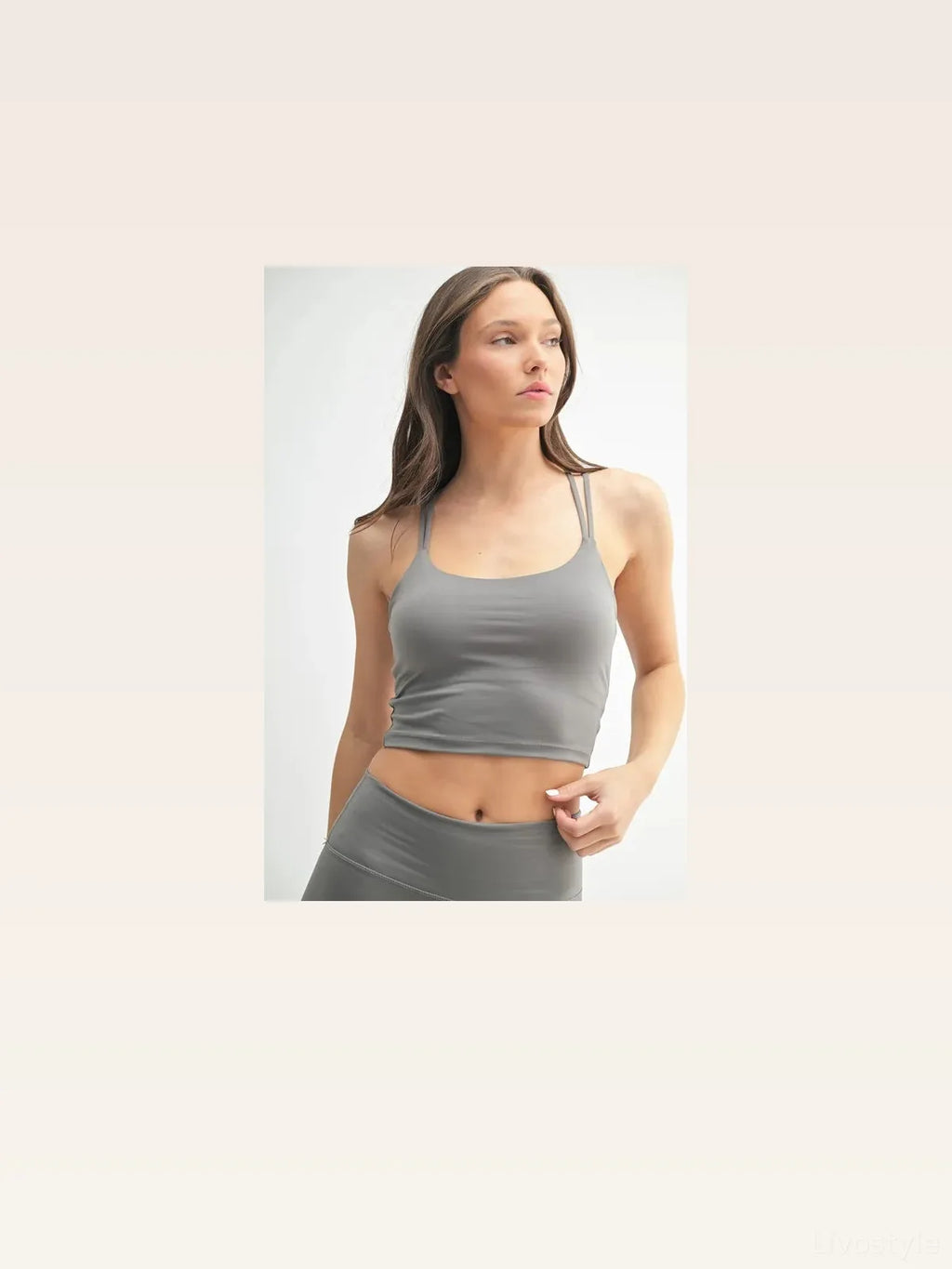 Cloud Light Crisscross Scoop Neck Sports Bra