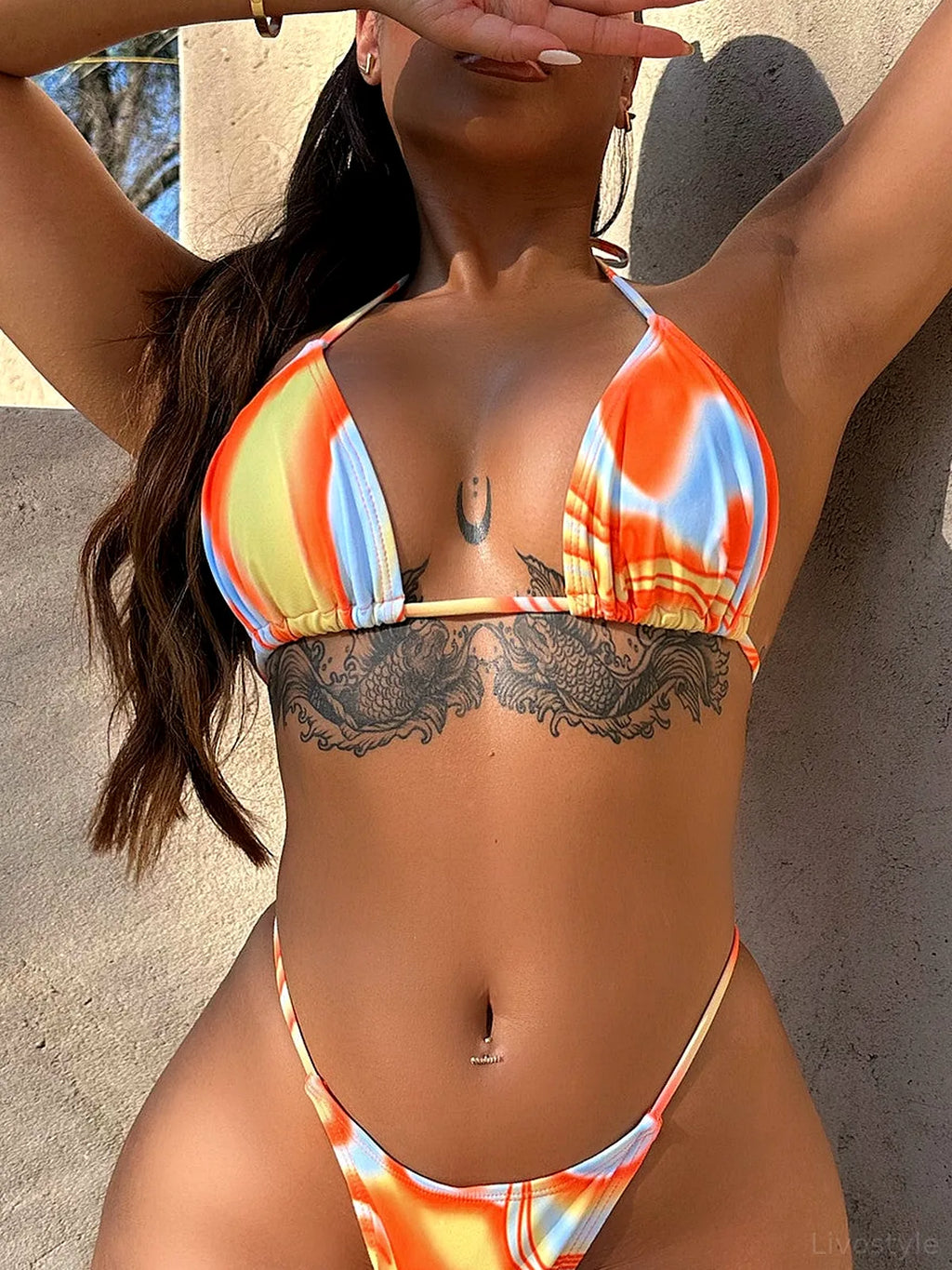 Three-Piece Drawstring Ruched Swim Set