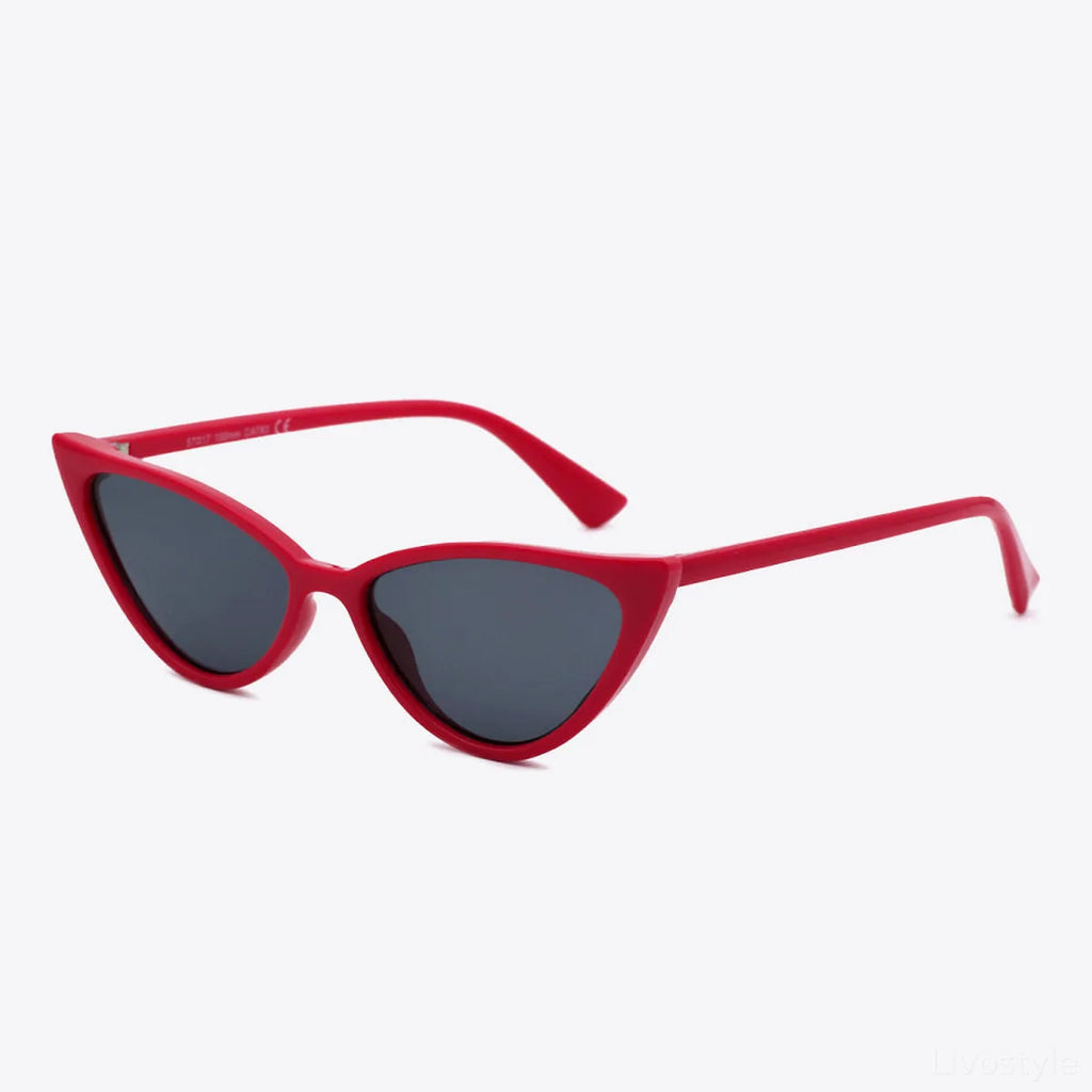 Polycarbonate Cat-Eye Sunglasses in Deep Red