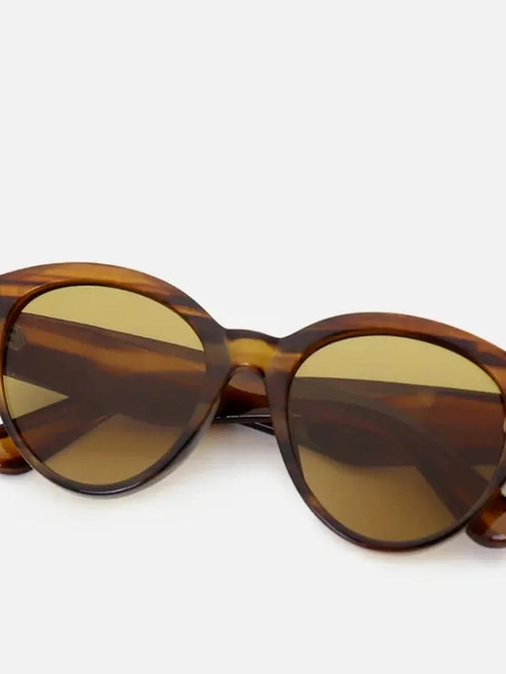Oval Cat-Eye Acetate Sunglasses in Tortoiseshell Stripe