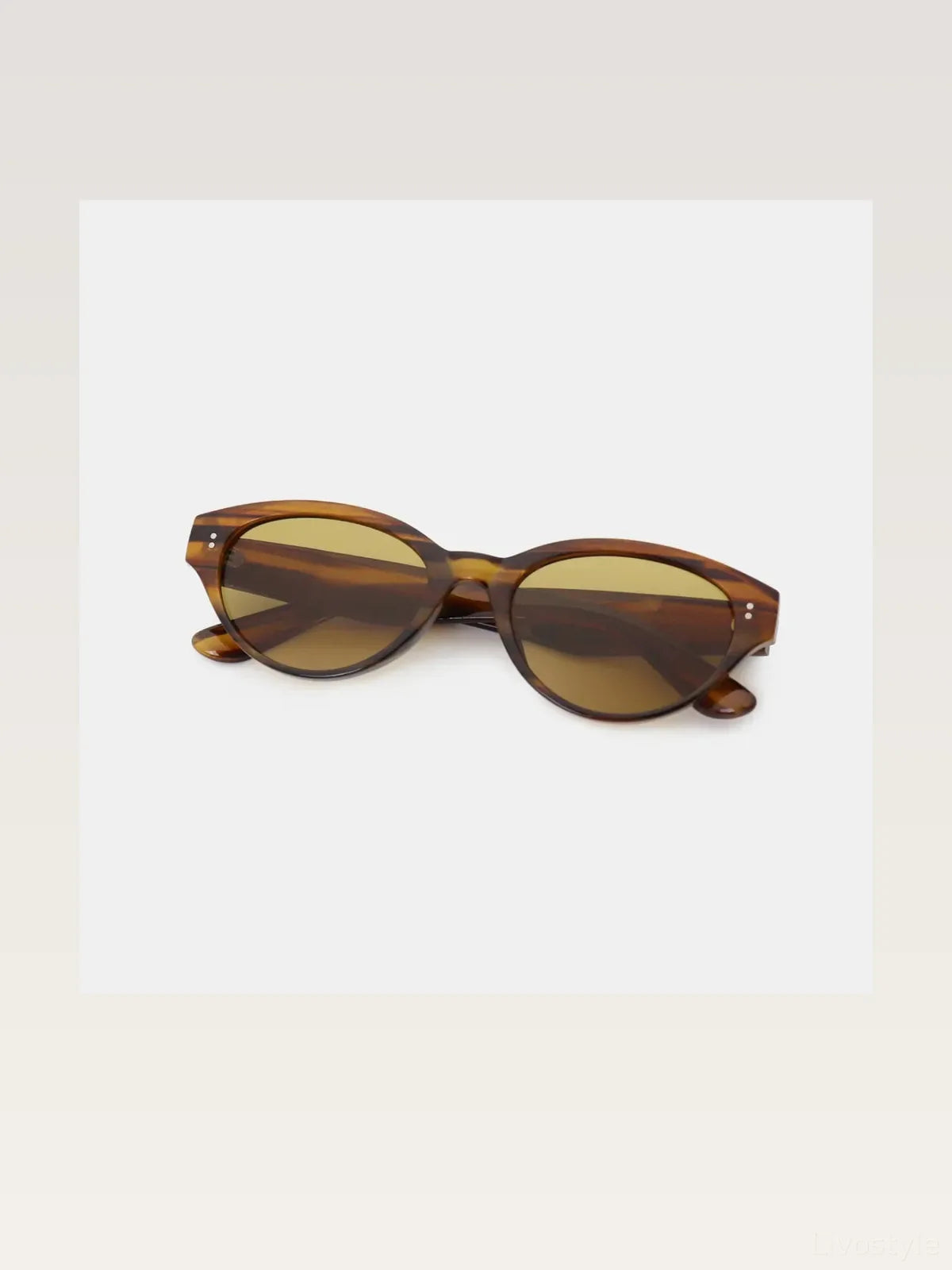 Oval Cat-Eye Acetate Sunglasses in Tortoiseshell Stripe