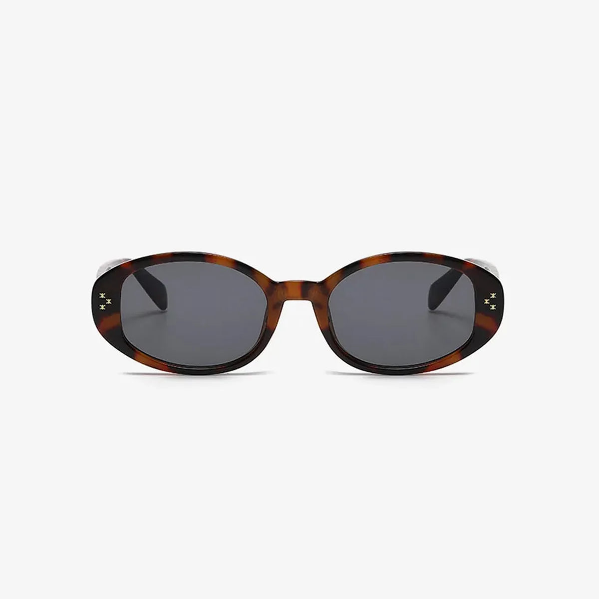 Polycarbonate Oval Sunglasses in a Tortoiseshell Pattern