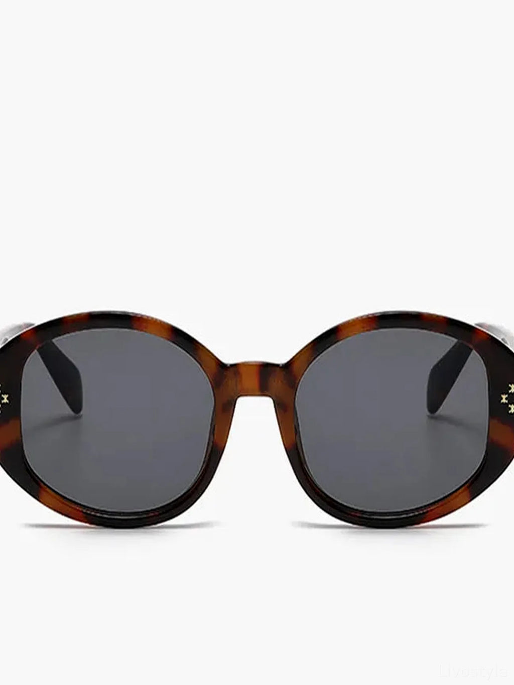 Polycarbonate Oval Sunglasses in a Tortoiseshell Pattern