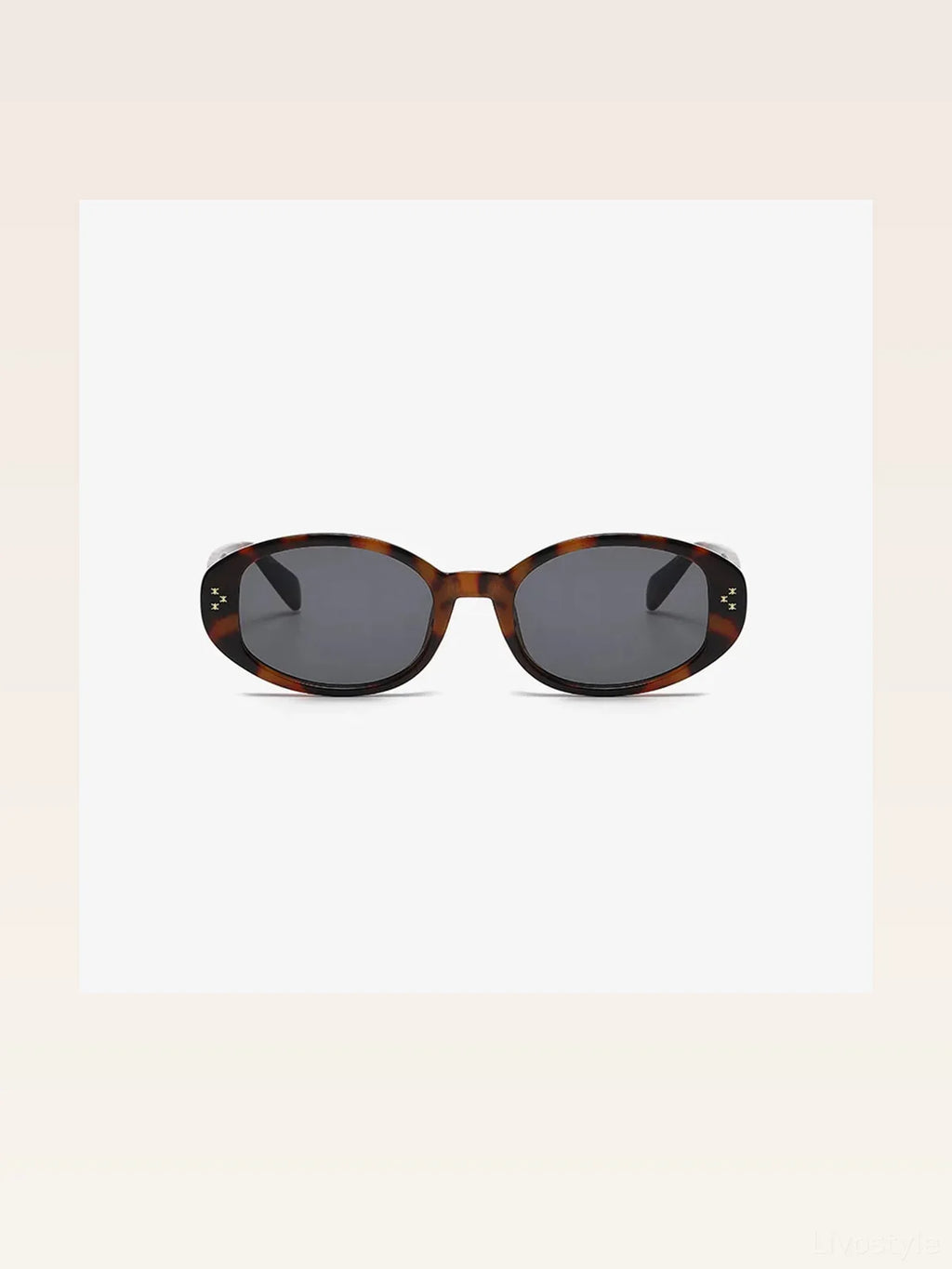 Polycarbonate Oval Sunglasses in a Tortoiseshell Pattern