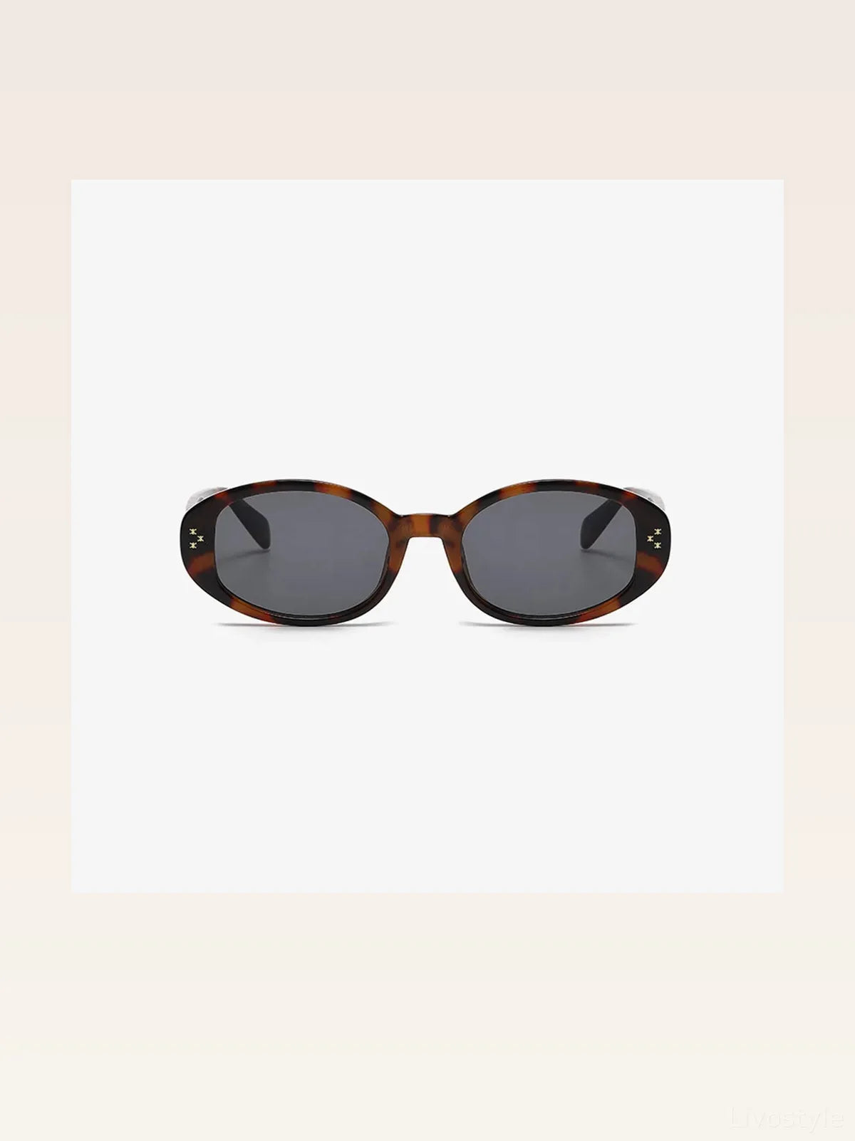 Polycarbonate Oval Sunglasses in a Tortoiseshell Pattern