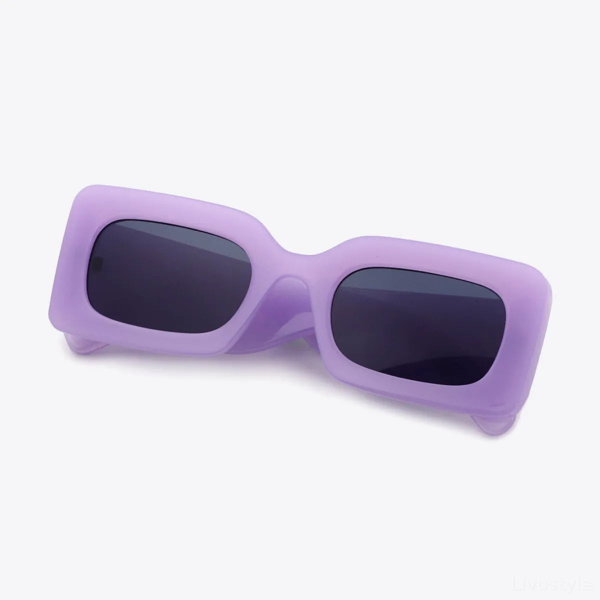Polycarbonate Frame Rectangle Sunglasses – Lilac